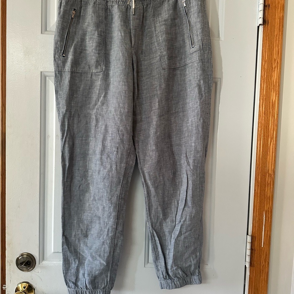 Athleta Cabo 100% Linen Chambray Jogger. Size 14. - Picture 4 of 14